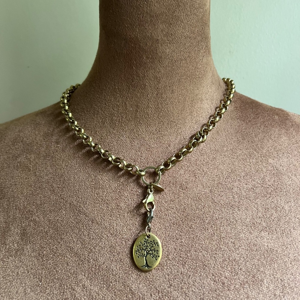 Origami Owl Tree of Life Pendant Necklace Gold Tone 18-20 Inch Cottagecore